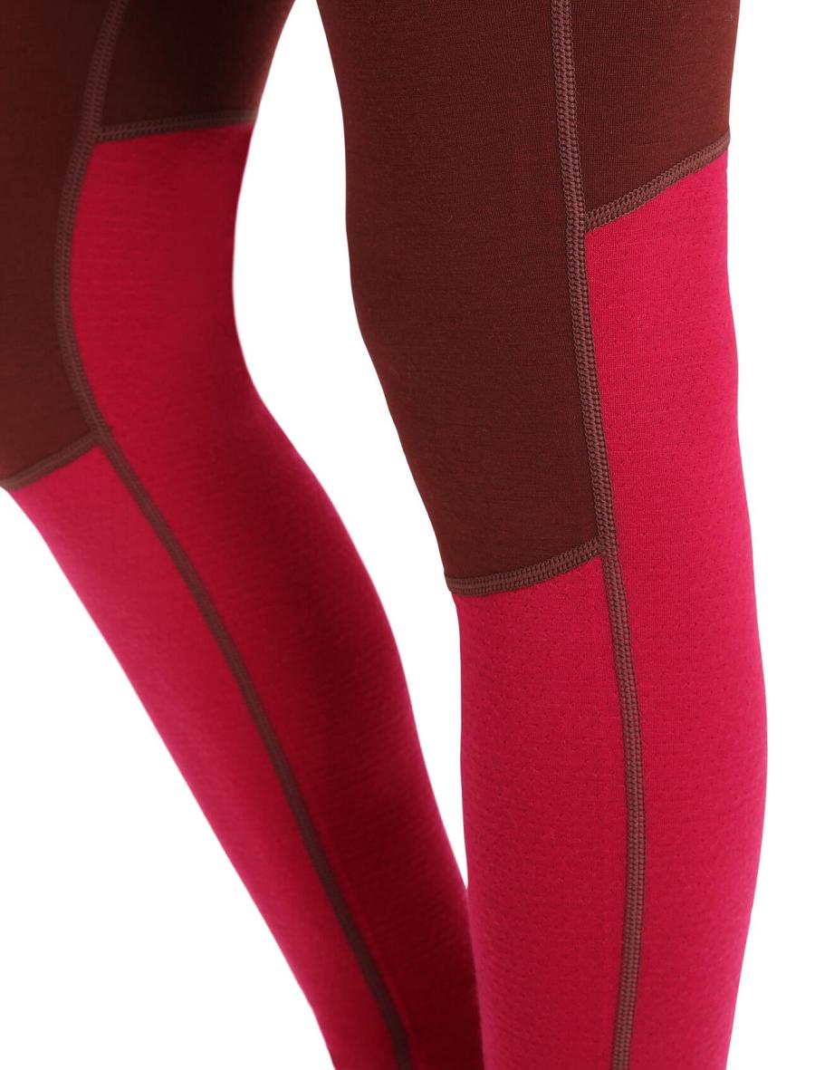 Legginsy Icebreaker Merino 260 ZoneKnit™ Damskie Różowe | PL 1401LISH